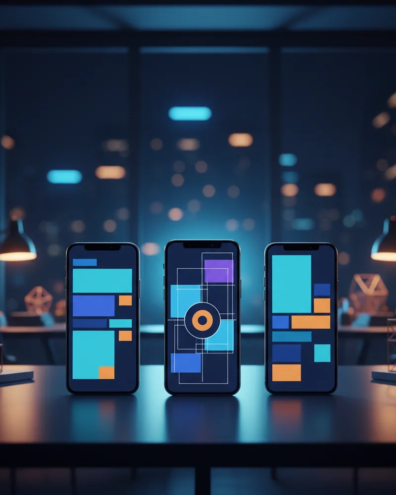 Dispositivos con diseño adaptable sobre un escritorio - Apps
