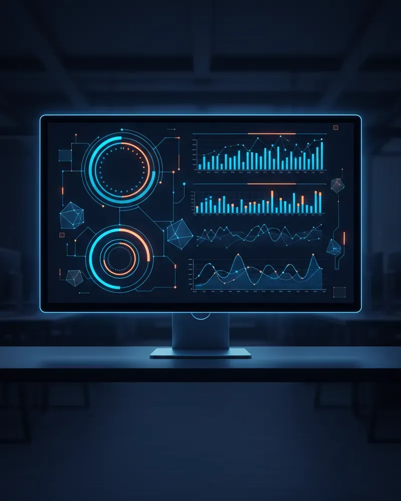 Pantalla con panel de métricas de velocidad y posicionamiento de un sitio web