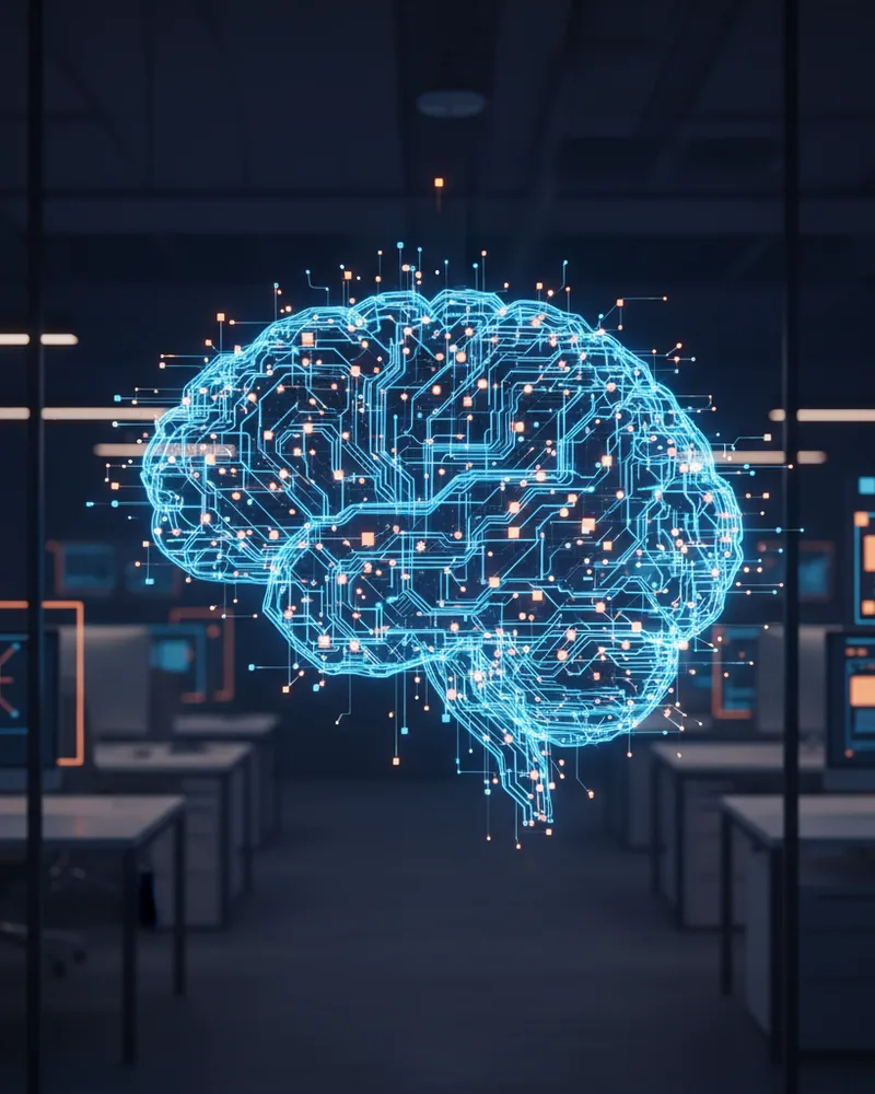 Dispositivos con diseño adaptable sobre un escritorio - Inteligencia Artificial