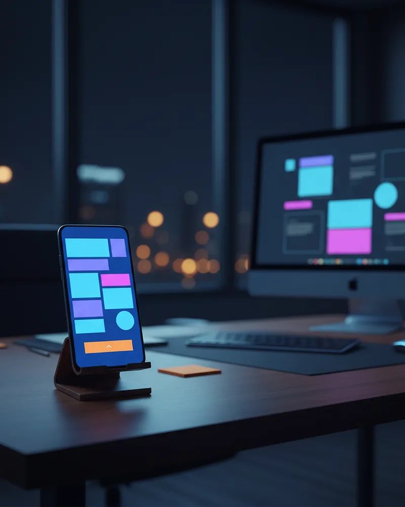 Dispositivos con diseño adaptable sobre un escritorio - Landing Pages